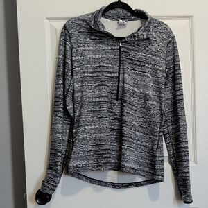 Nike Women's Gray and Black Cowl Neck Sweater